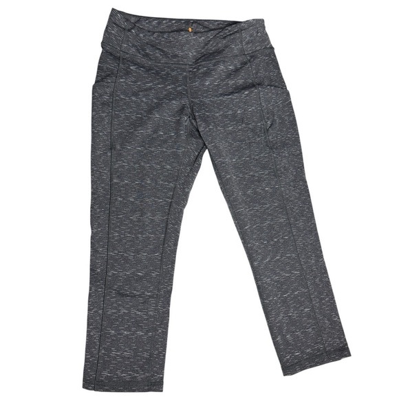 LUCY Women’s Crop Leggings SZ M Grey Stretch Pull On Athletic 21” inseam W/ PKTS - Picture 1 of 10